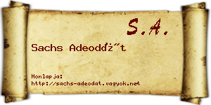 Sachs Adeodát névjegykártya